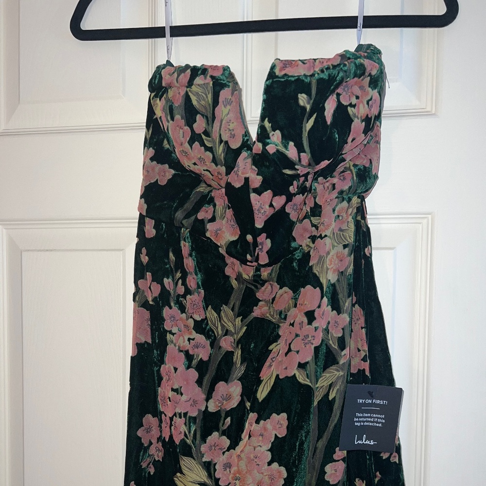 Lulus Bloom In Mind Emerald Floral Dress